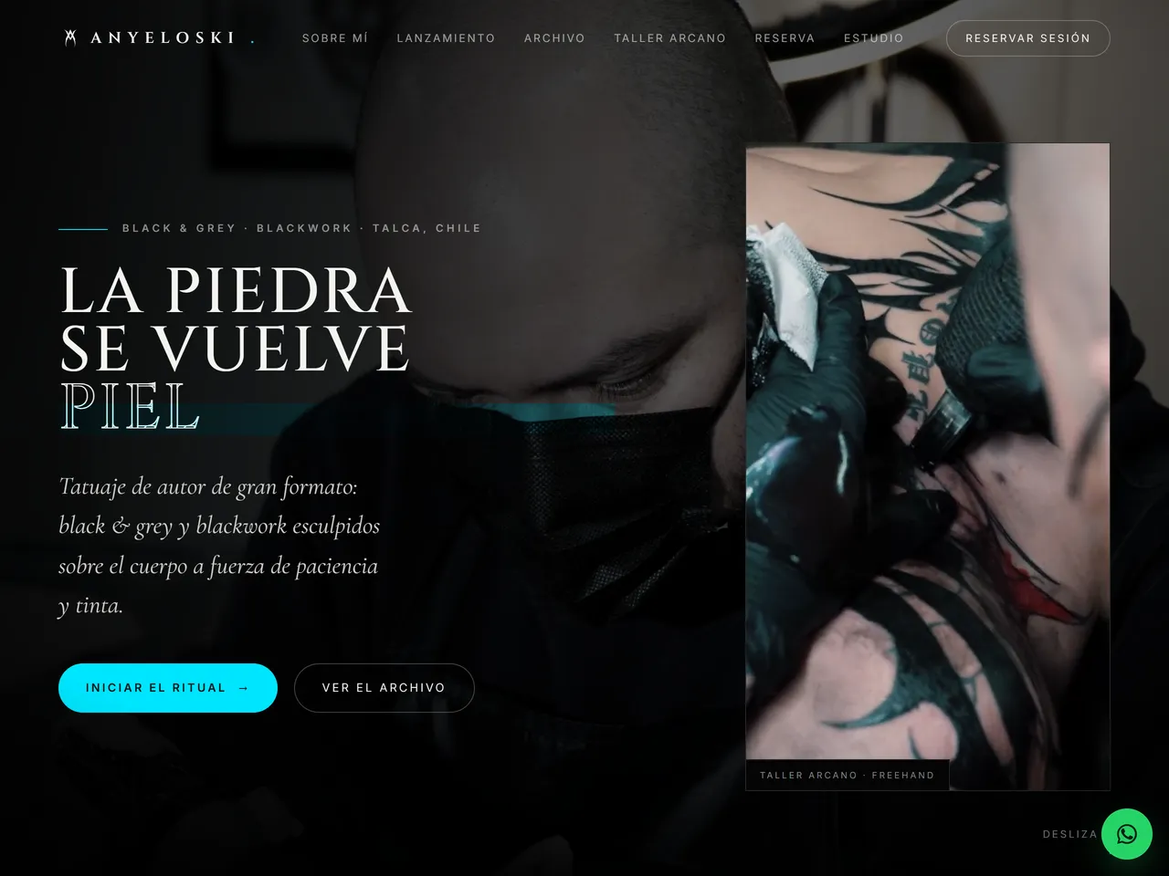 Sitio web de Anyeloski, tatuador en Talca